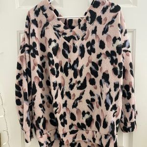 pink leopard sweater